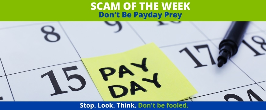 Recent Scams Article: Don't Be Payday Prey