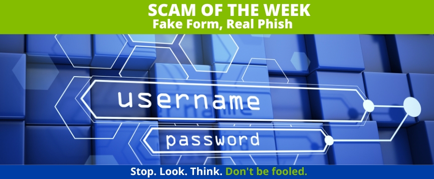 Recent Scams Article: Fake Form, Real Phish 