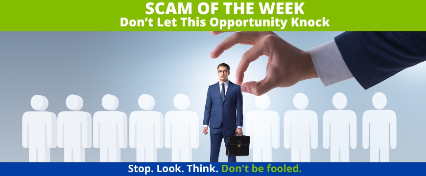 Recent Scams Article: Don't Let This Opportunity Knock